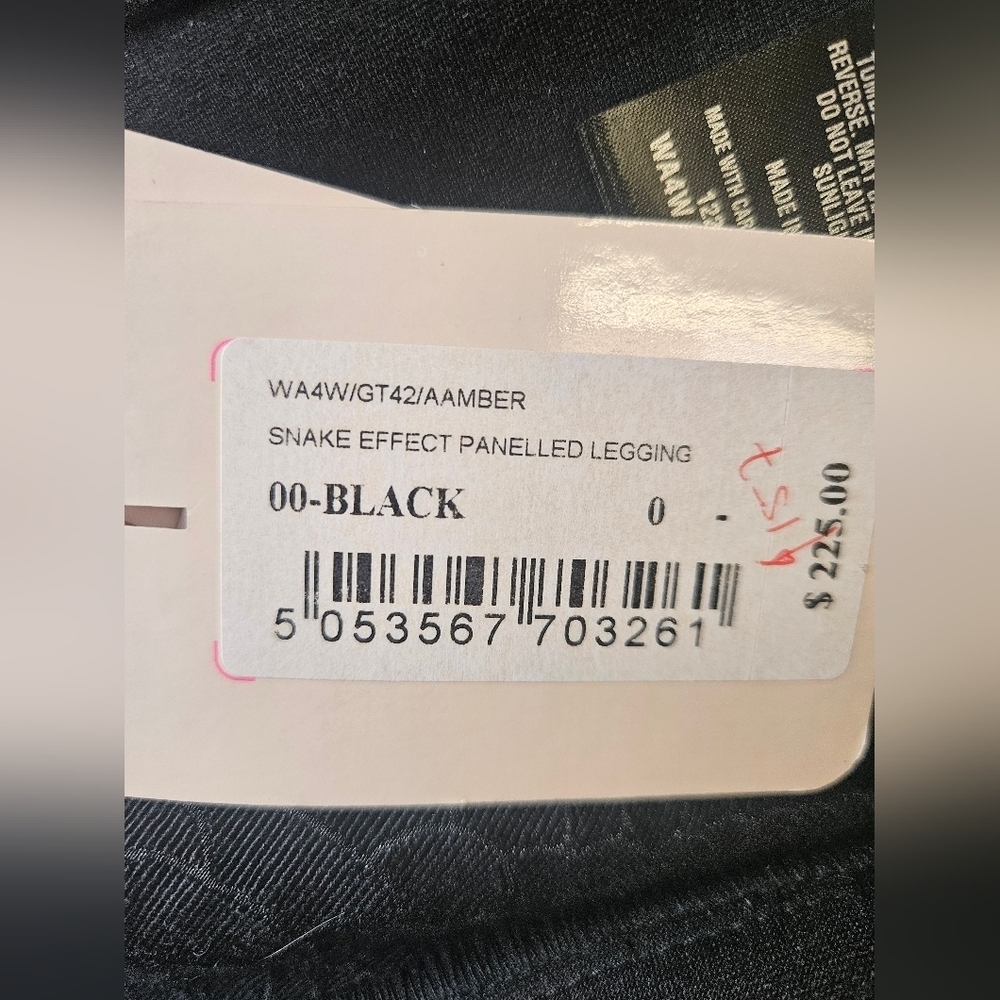 Ted Baker London -Jeggins Women's Black Sz 2 Snake Effect Paneled NWT - Picture 9 of 11